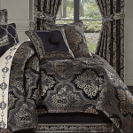 J Queen New York Windham Black 4-Piece Comforter Set latest bedding.png
