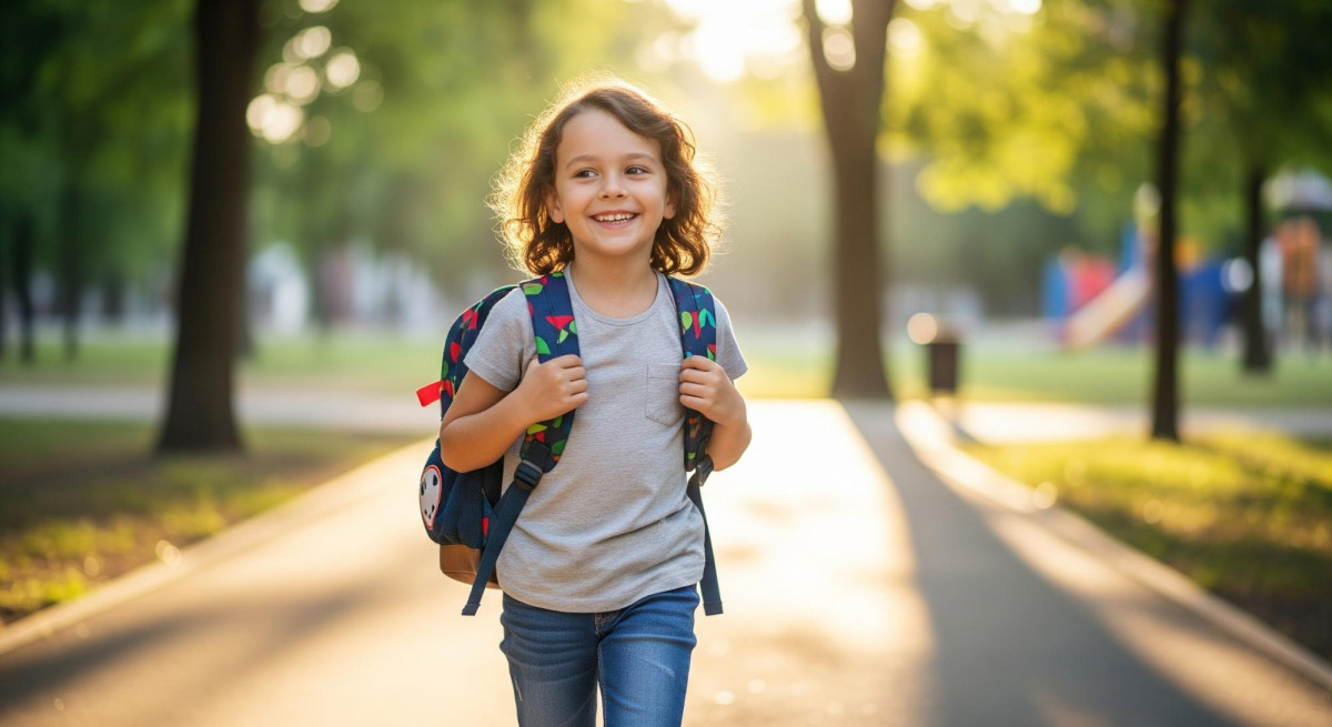 Student exploring fall leaves during a hands-on learning activity supporting IEP goals