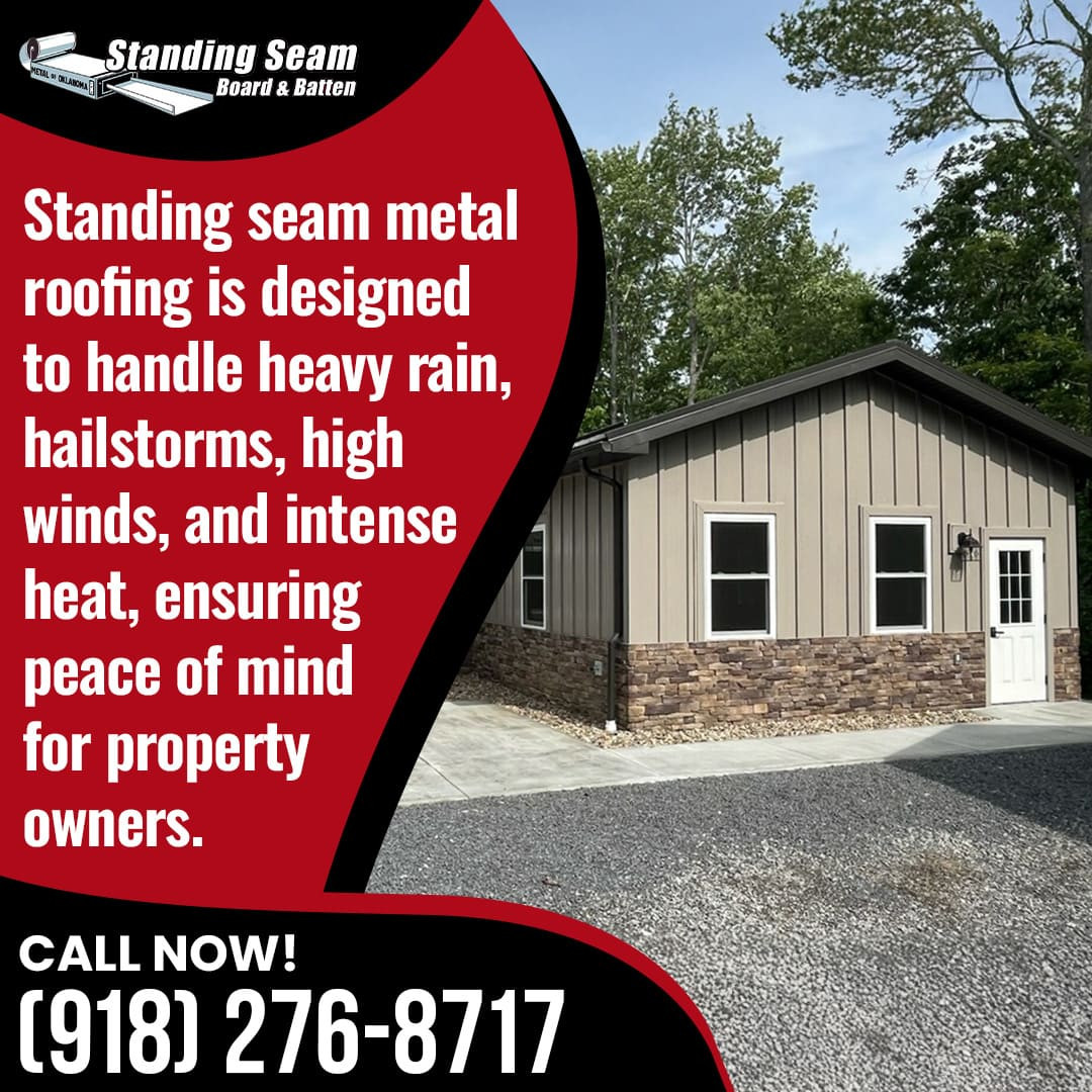 Standing seam metal roofing for heavy rain, hailstorms, and intense heat