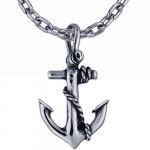 beach jewelry: silver anchor necklace
