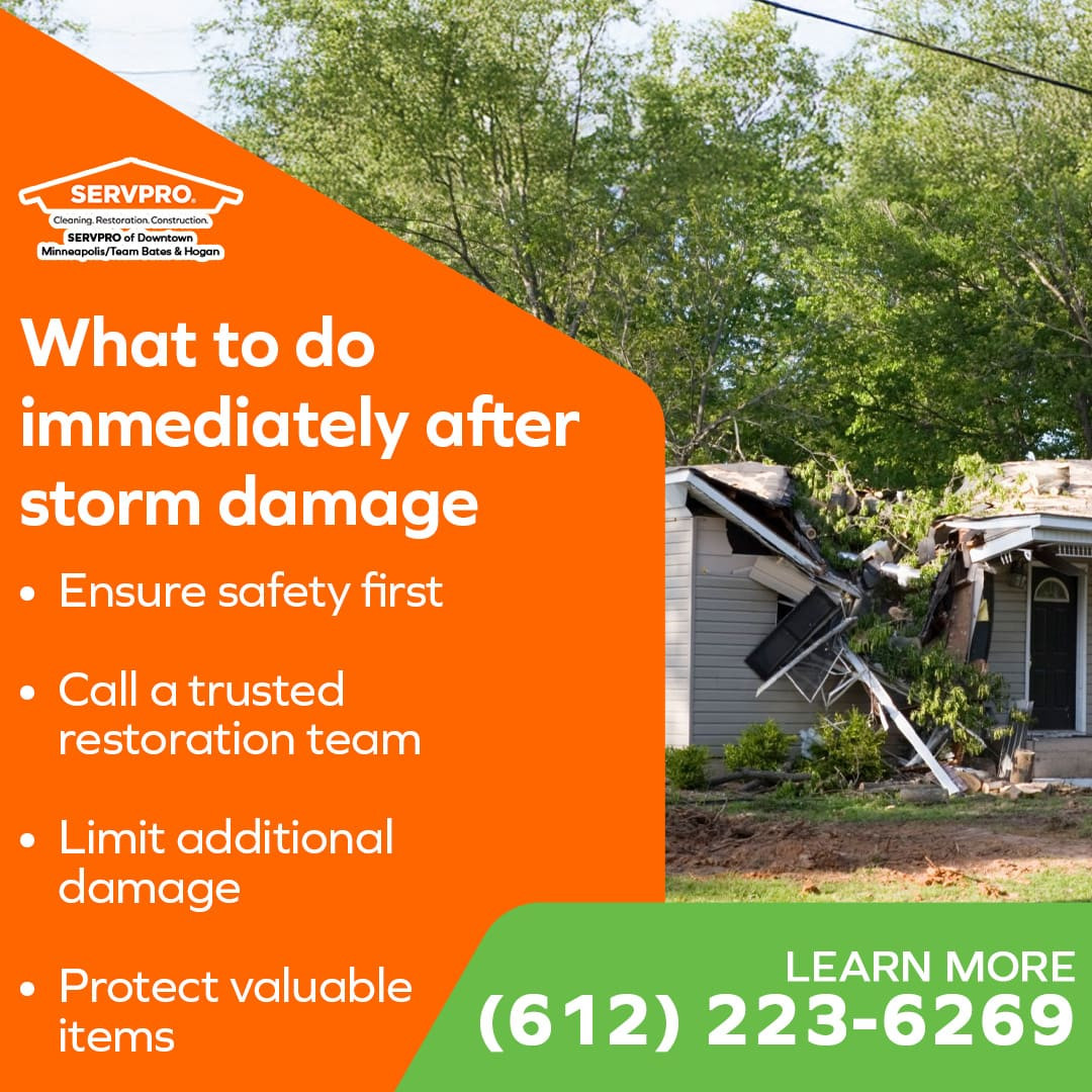 What to do immediately after storm damage
