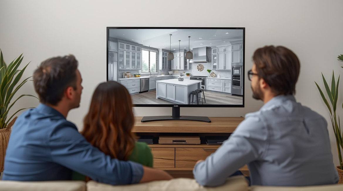 Vision Blueprint planning session showing 3D remodel design, zoning review, and detailed budget estimate