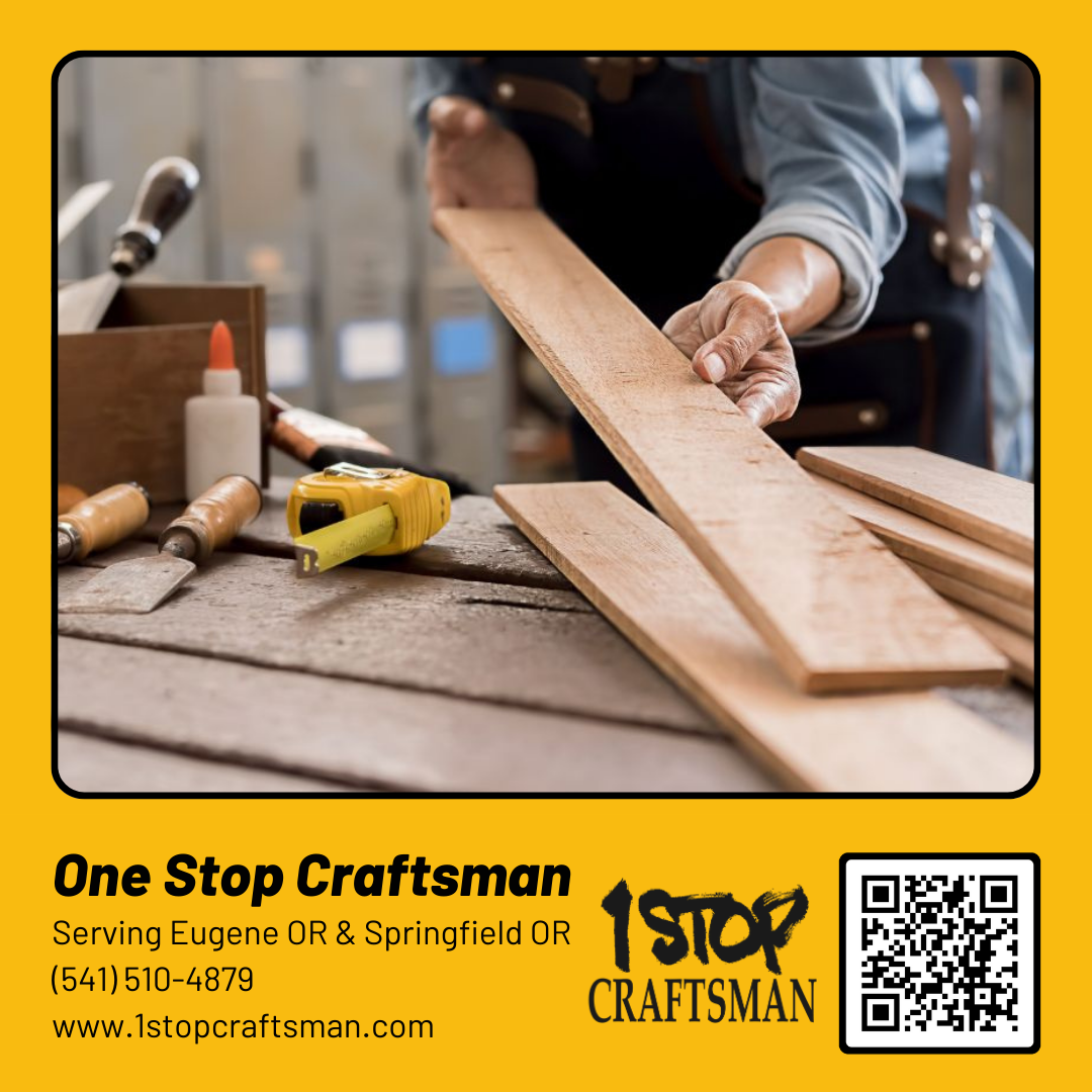 a handyman inspecting a wooden plank with tools and glue on the table
