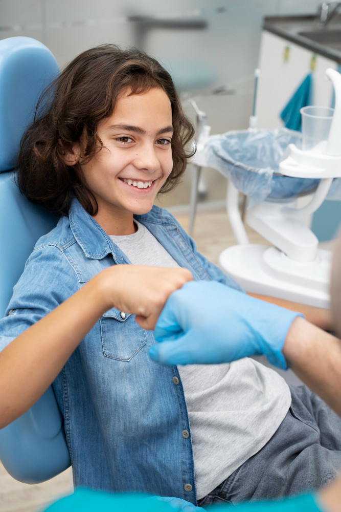 smiling child at the dentist