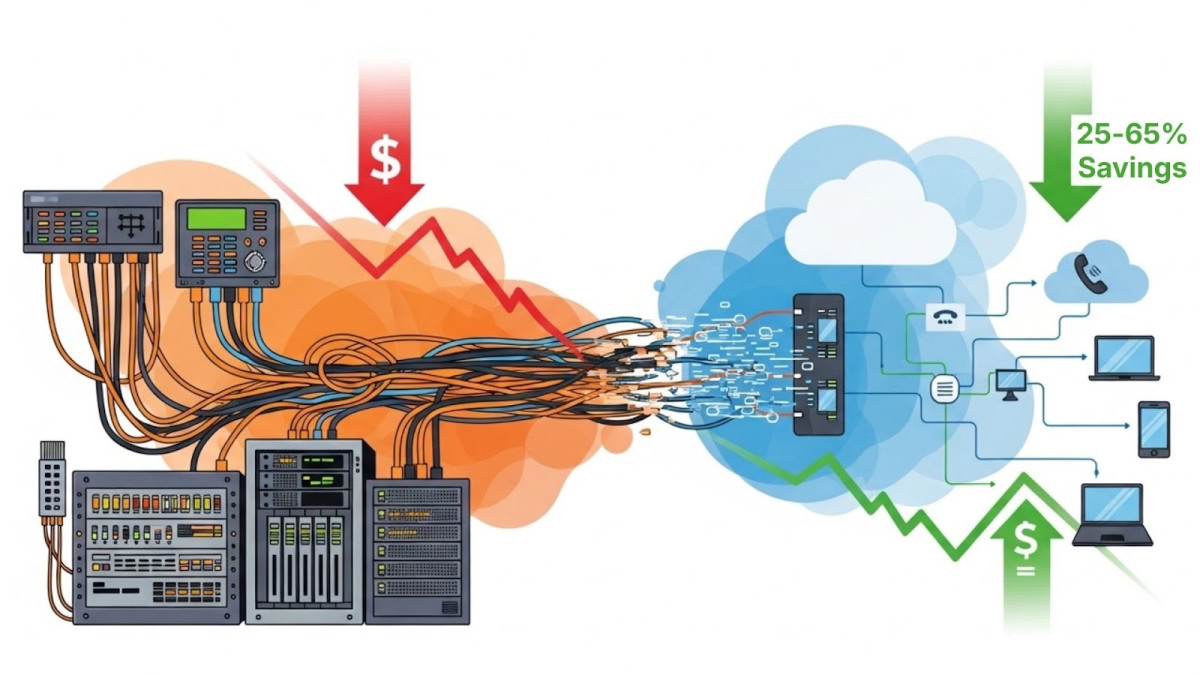 SIP trunking cost savings compared to traditional phone systems for small business.