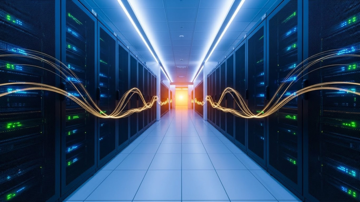 Cloud Infrastructure Powering SIP Trunking and VoIP Services Modern data center supporting SIP trunking and VoIP cloud communication services.