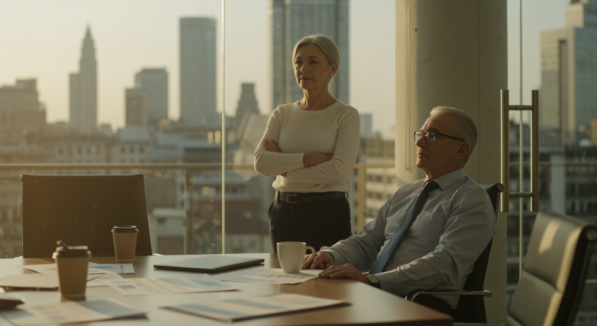 Real-Time Media Monitoring: How PR Teams Detect Reputation Risks Early Senior communications professionals engaged in a focused reputation strategy conversation in a modern conference room