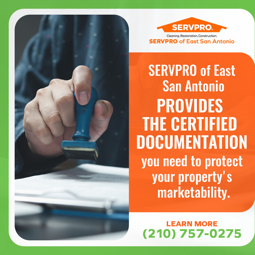 SERVPRO provides certified documentation