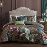 Birds on Chocolate Brown comforter set bebejan.png