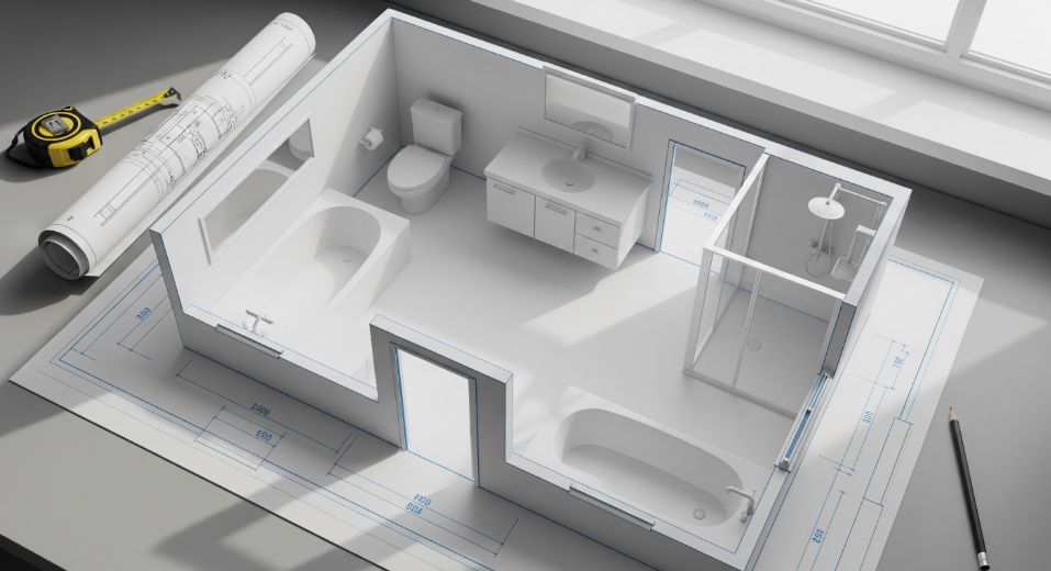 Design build remodeling process showing 3D home rendering and construction planning clarity