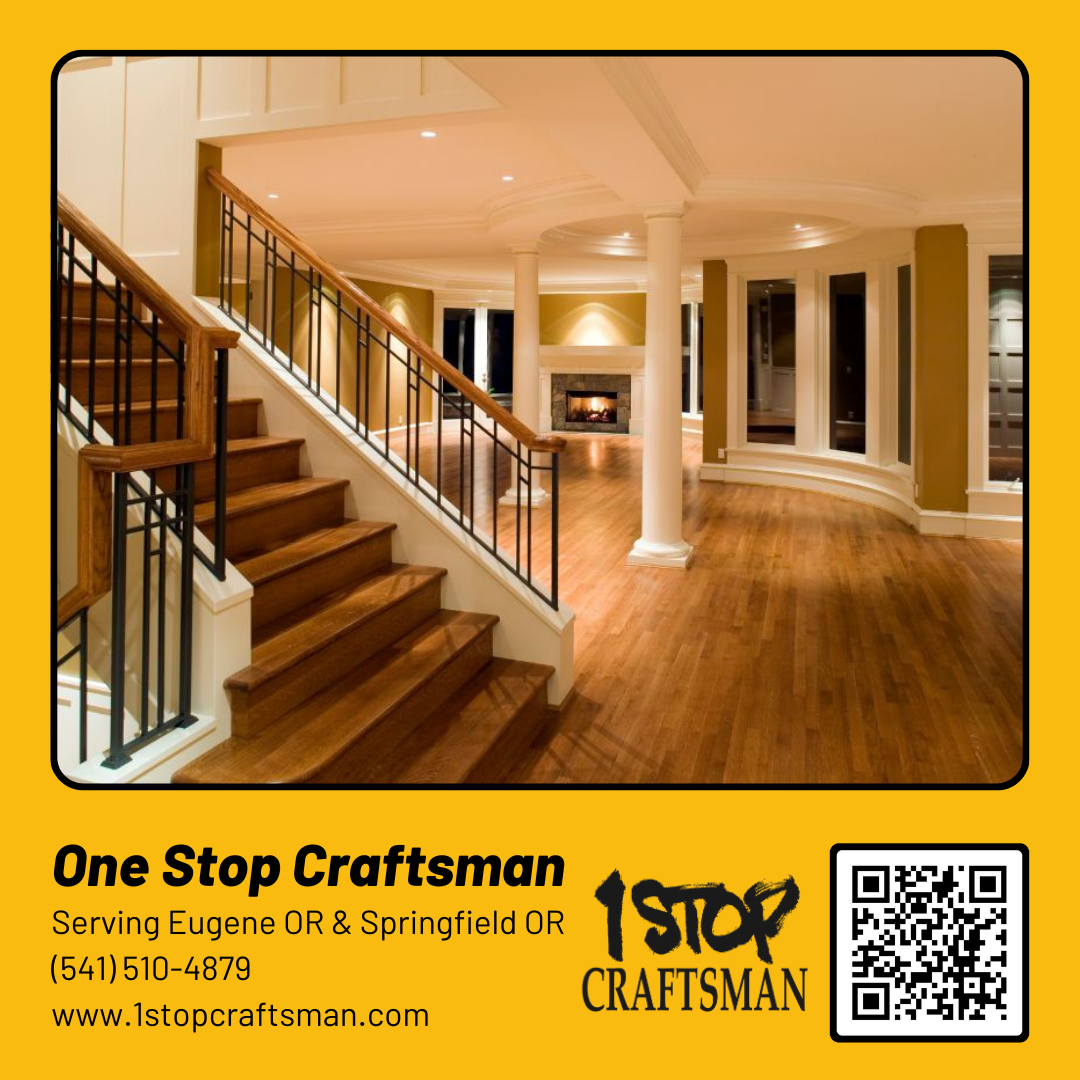 Handyman services for interior home improvements, including staircase and flooring