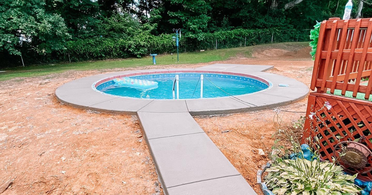 pool deck stamped concrete