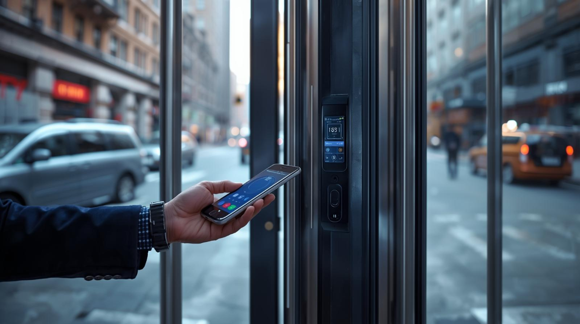 Modern cloud-based access control system installed in a New York City commercial building